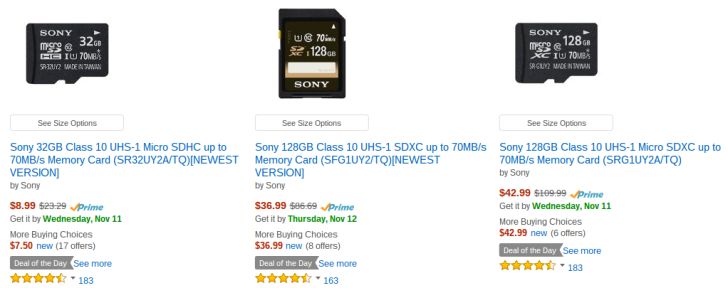 Fotografía - [Offre Alerte] Sony cartes MicroSD de Crazy bon marché sur Amazon aujourd'hui, y compris 128 Go pour seulement 43 $